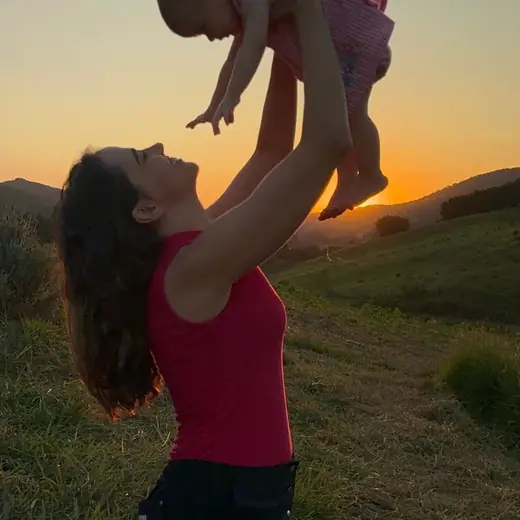 Aline Favaro com o filho